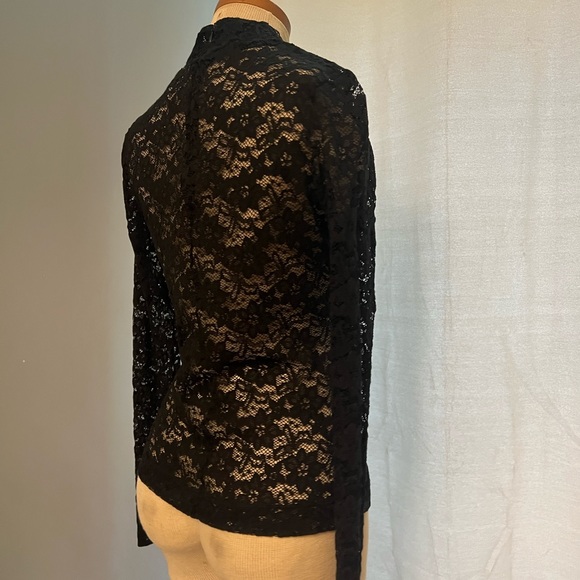 H&M black small size, lace turtle neck long sleeve w zipper on back - Picture 3 of 6